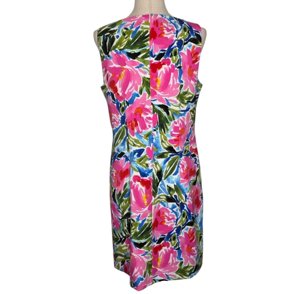 AGB Vibrant Floral Sleeveless Shift Dress Size 12 NWOT - Picture 5 of 11
